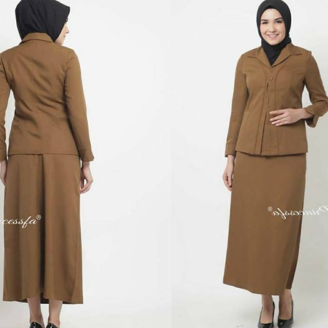 BAJU PEMDA / PRINCESSFA BLAZER SERAGAM  PEMDA GURU/ PEMDA ACEH coklat tua BEST SELLER