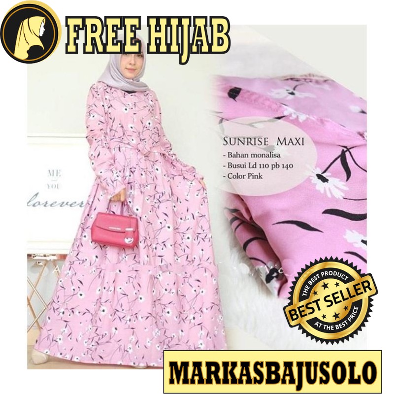 GAMIS MONALISA MOTIF CANTIK CAMPUR / GAMIS SYARI MURAH BRUKAT PLISKET BROKAT JUMBO ANAK