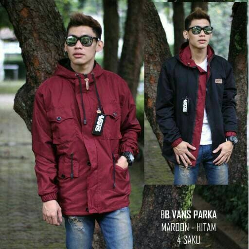 jaket parka saku 4 maroon parka cowok taslan waterproof jaket motor