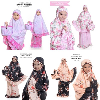 PROMO  Mukena anak KATUN JEPANG - Mukena cantik usia 10 - 12 tahun series cantik