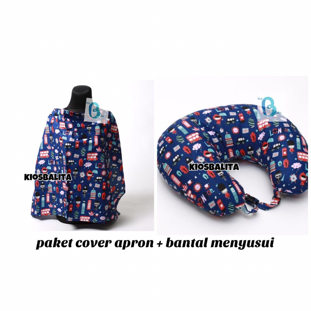 PAKET NURSING COVER/APRON CELEMEK MENYUSUI ASI + BANTAL ASI MENYUSUI BABY