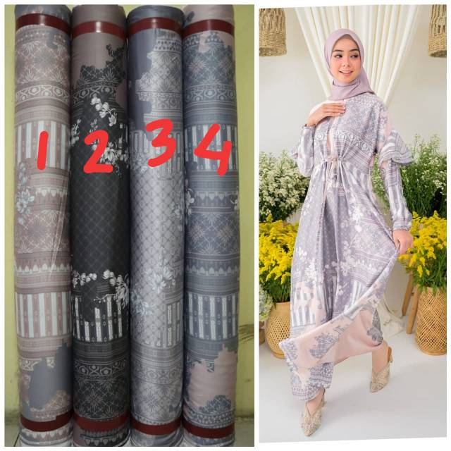 Kain Dior silk Jeumpa / bahan gamis branded motif meteran