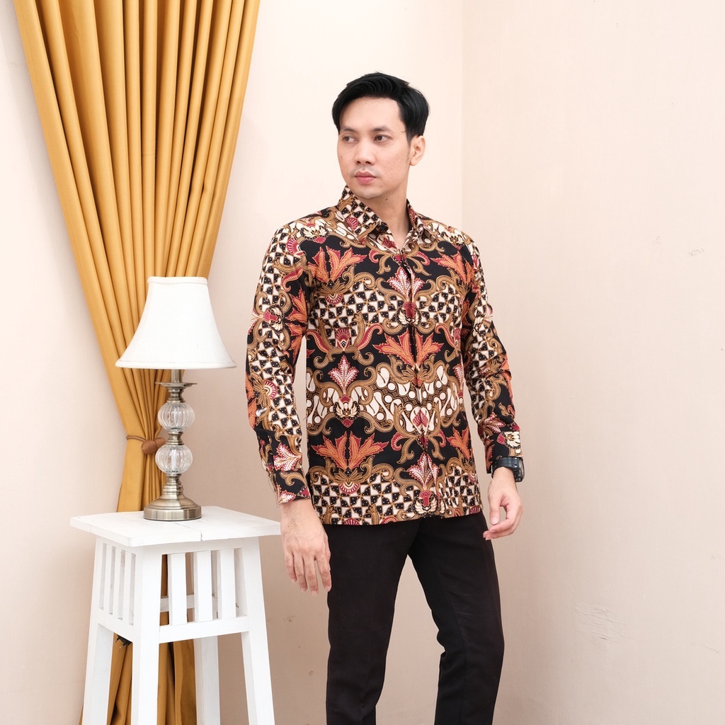 [LIMITED] Baju Batik Lengan Panjang Kemeja Batik Solo Premium Slimfit  Modern Pria batik Aluna ASD-027