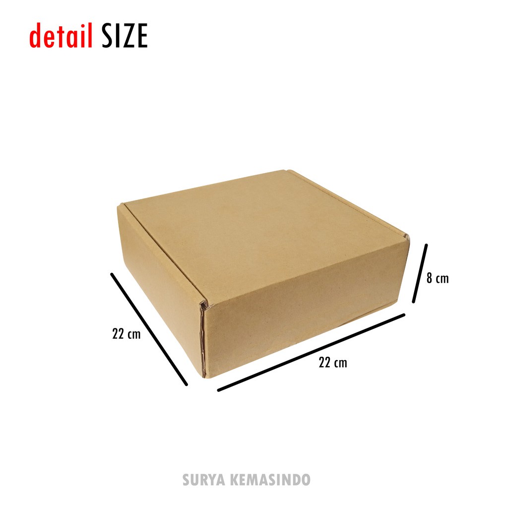 

Box 22x22x8 cm Kardus/Polos/kemasan/Hampers/Nasi tukang kardusmu