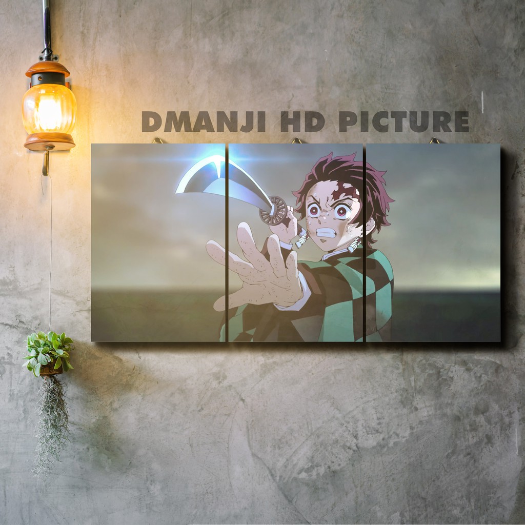 POSTER KAYU MULTIPANEL KIMETSU NO YAIBA / 60X30 / HIASAN DINDING DEMON SLAYER / PAJANGAN KAMAR ANIME-HD - KNY 84