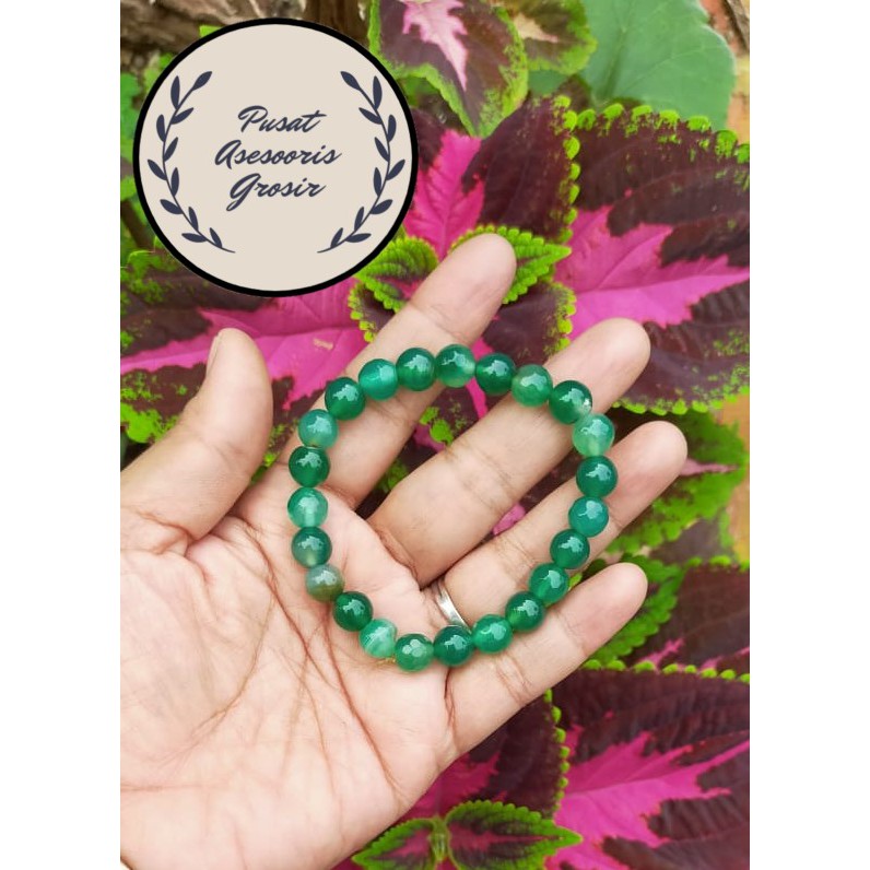 Gelang Batu Green Topas 8 mm
