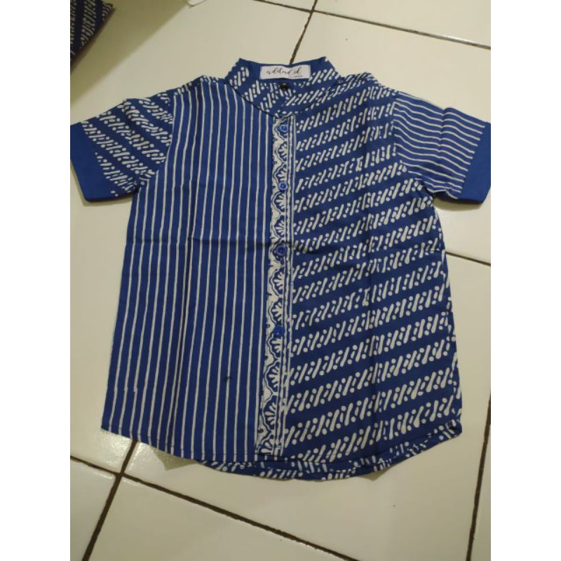 Batik Anak Size S (Ready Stock)-Biru parang