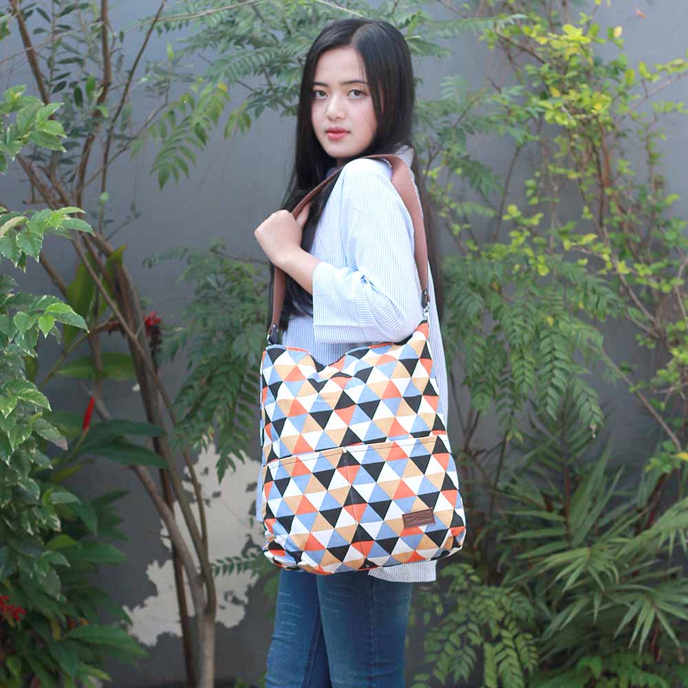 Tas Totebag Cewe Wanita Selempang Brand Totemi Motif Lokal Premium TTM 111