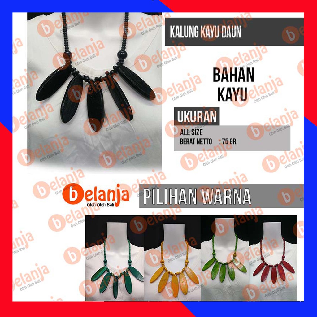 Kalung Kayu Daun / kalung vintage kalung kayu bali oleh oleh bali hiasan leher