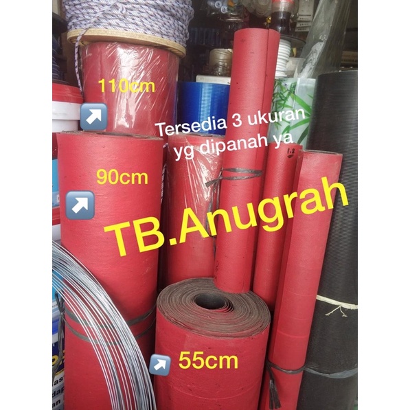 Karpet talang Air Merah Hitam Tebal Lebar 90cm Harga Per 1 Meter