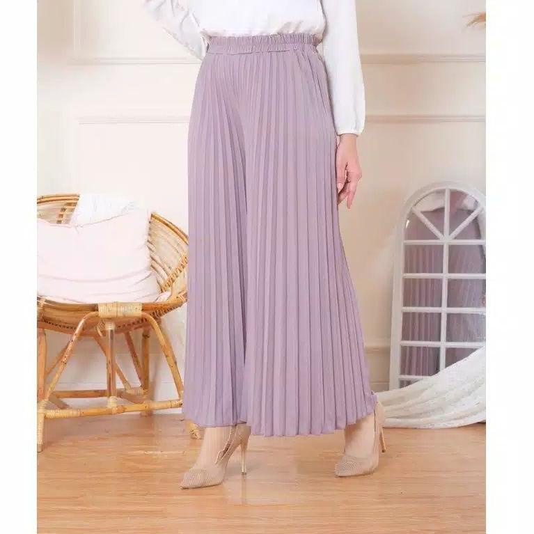 [KODE BARANG HG9722] KULOT PLISKET LILAC JUMBO FIT XXL