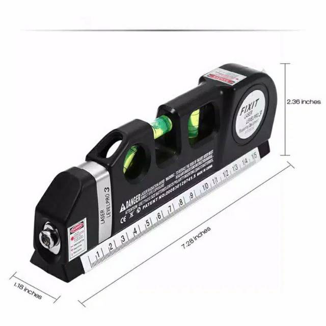 4in1 Meteran Penggaris Laser Waterpass Measuring Tape Penggaris Laser Horizontal Vertical LEVELPRO3