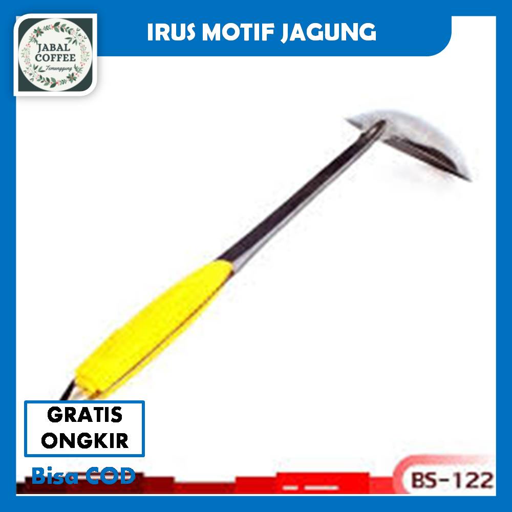 Centong Stainless Steel / Irus Sayur Motif Jagung / Centong Jagung / Centong Sayur Gagang PlastikJ57