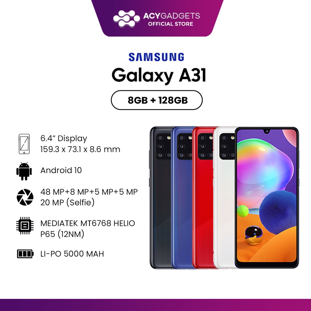 SAMSUNG GALAXY A31 8/128GB GARANSI RESMI SEIN