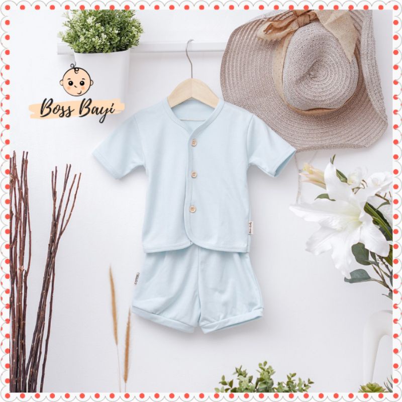 NICE KIDS - Short Sleeve Baby Set / Setelan Pendek / Piyama Pendek Bayi Kancing Depan