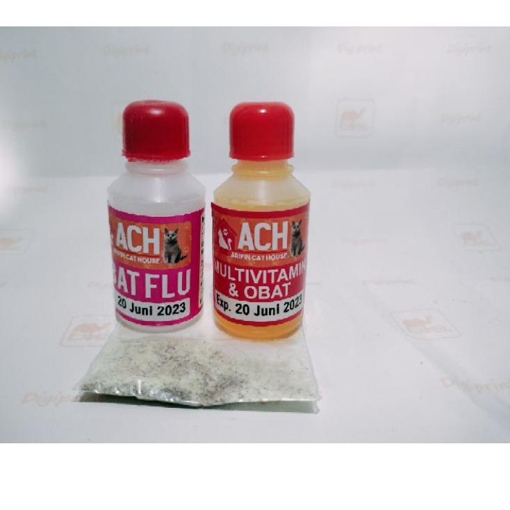Terbaru.. OBAT FLU ,bersin bersin,batuk  untuk kucing dewasa dan kitten ACH