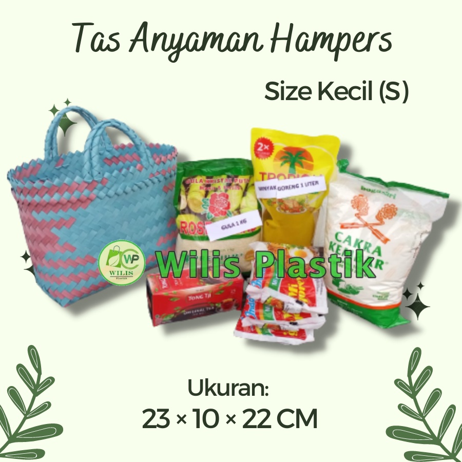 Tas Anyaman Plastik Murah Keranjang Belanja Tas Bingkisan ukuran Kecil Tas Souvenir Parcel Snack Hampers Hantaran Kotak Snack Thinwall Ulang Tahun