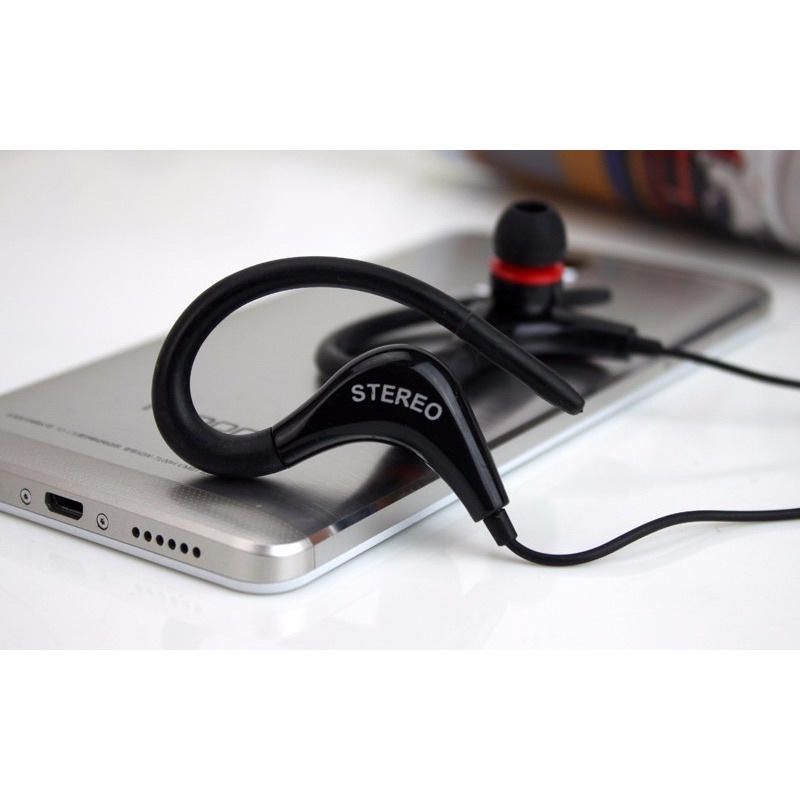 Earphone Sport Extra Bass Handsfree with Microphone -  Black