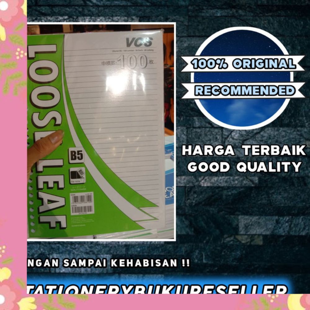 

Loose leaf B5 bergaris isi 100