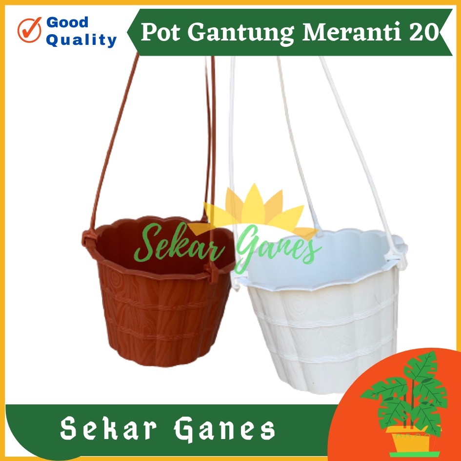 Pot Gantung Meranti 20 Putih Merah Bata Merah Coklat Terracota Terracotta Pot Bunga Gantung Motif Gentong Mirip Country Murah Termasuk Tali Pot Bunga Gantung Murah Grosir Unik Plastik Putih