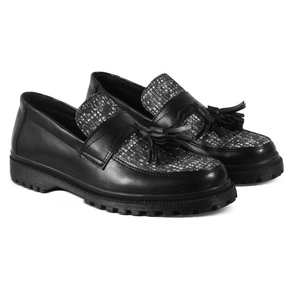 Sepatu Slip On Wanita V 7751 Brand Varka Sepatu Casual Wanita Kuliah Kerja Hangout Trendi Berkualitas - Hitam