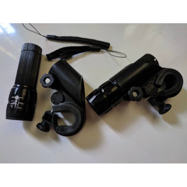 Lampu depan sepeda taffled flashligt 2000 lumens + mount/holder (baterai not include)