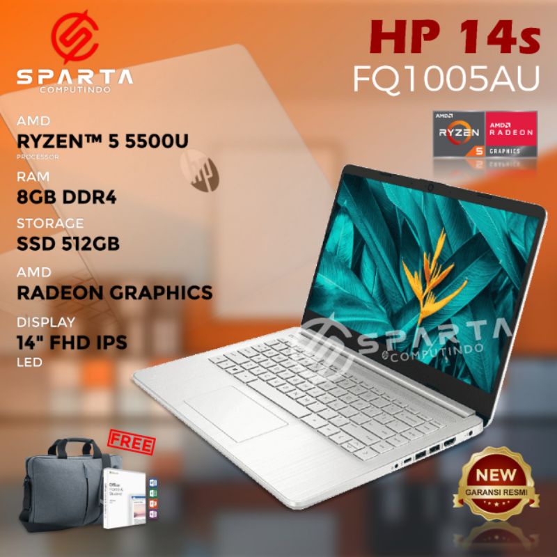 Jual Laptop Hp 14s Fq1005au Ryzen 5 5500u 8gb 512gb Ssd Win10 Ohs Ips Indonesiashopee Indonesia 8774