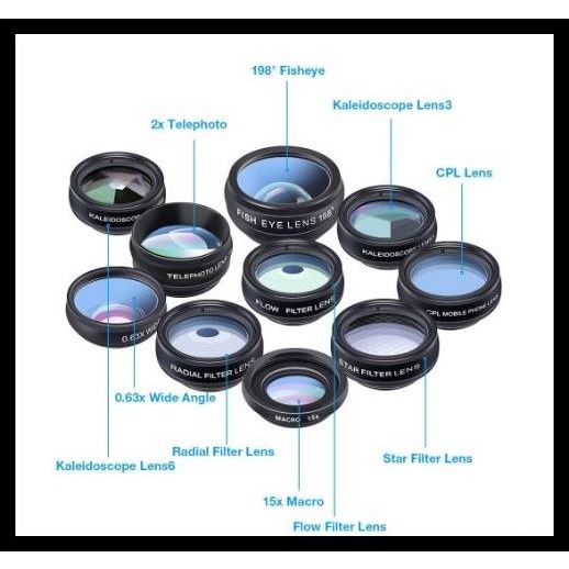 Jual Apexel 10 In 1 Lensa Fisheye Macro Star Wide Angle Teleskop Apl