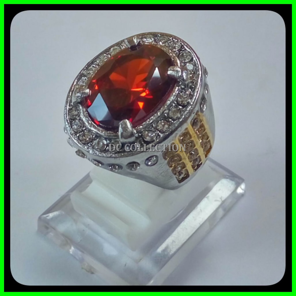 CINCIN PERMATA RED GARNET CUTTING MEWAH ELEGAN BIG SIZE