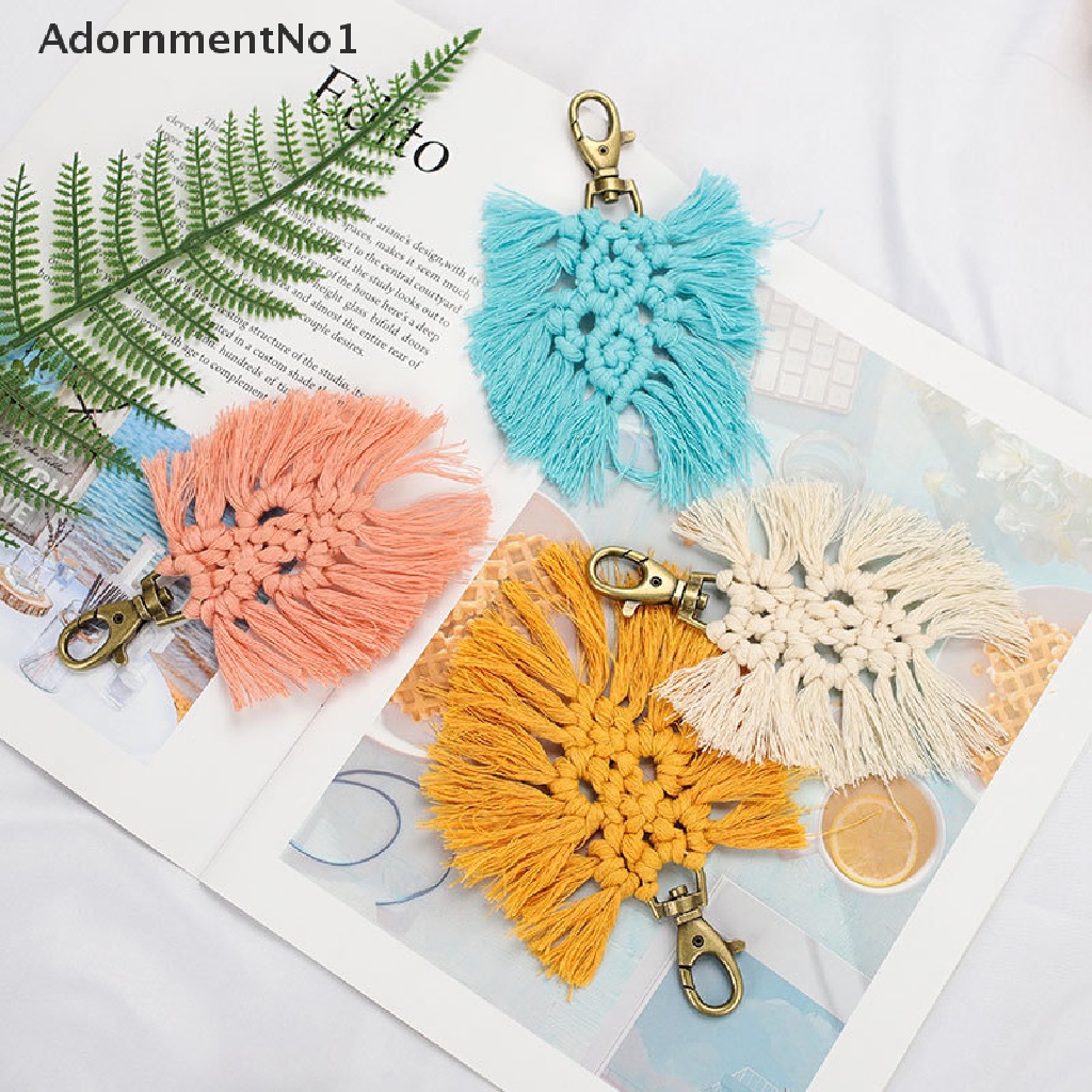 (AdornmentNo1) Gantungan Kunci Macrame Rumbai Handmade Gaya Boho Untuk Aksesoris Tas / Mobil