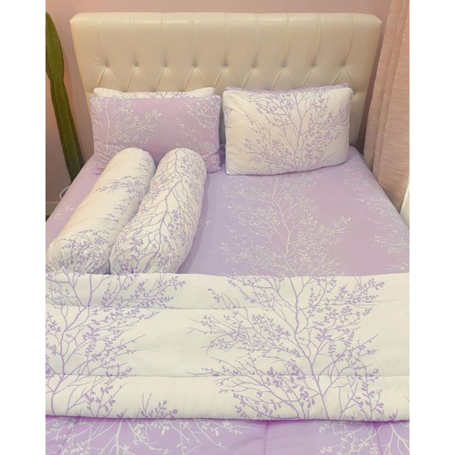 Sprei 180x200 | 160x200 | 140x200 | Sprei Homemade | Sprei Anti geser Motif  Jeju Ungu