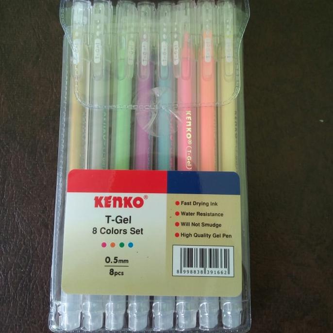 

Open DS] pulpen gel set isi 8 warna merk kenko