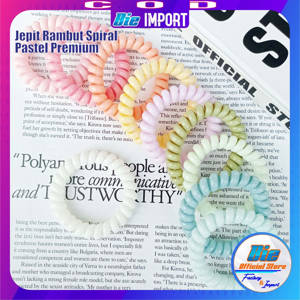 Ikat Rambut Spiral Korea Transparan Doff Premium Impor Best Seller