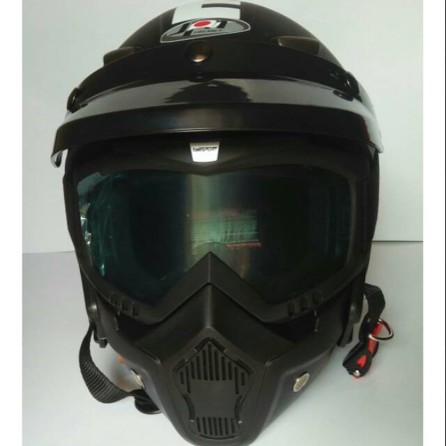 HELM JPN MOMO PET PENDEK GOOGLE MASK KACA BENING