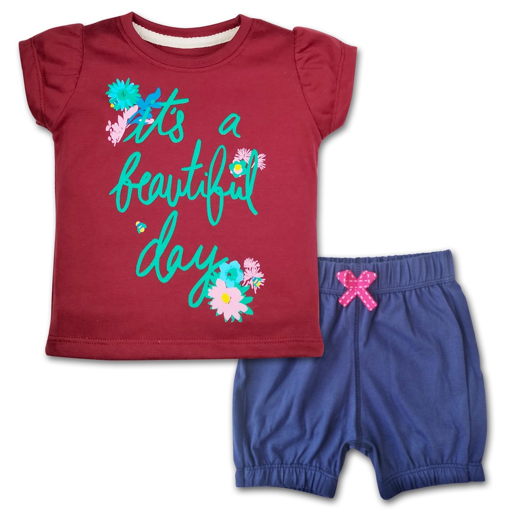 Bearhug Setelan Bayi Perempuan XUD7/XHD6 Celana Navy 6M-18M-1