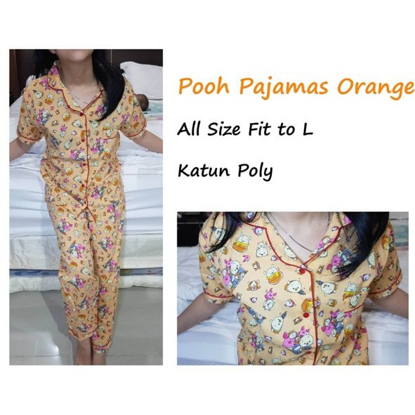 POOH Piyama CP - Grosir Baju Tidur Wanita Dewasa - Piyama Dewasa