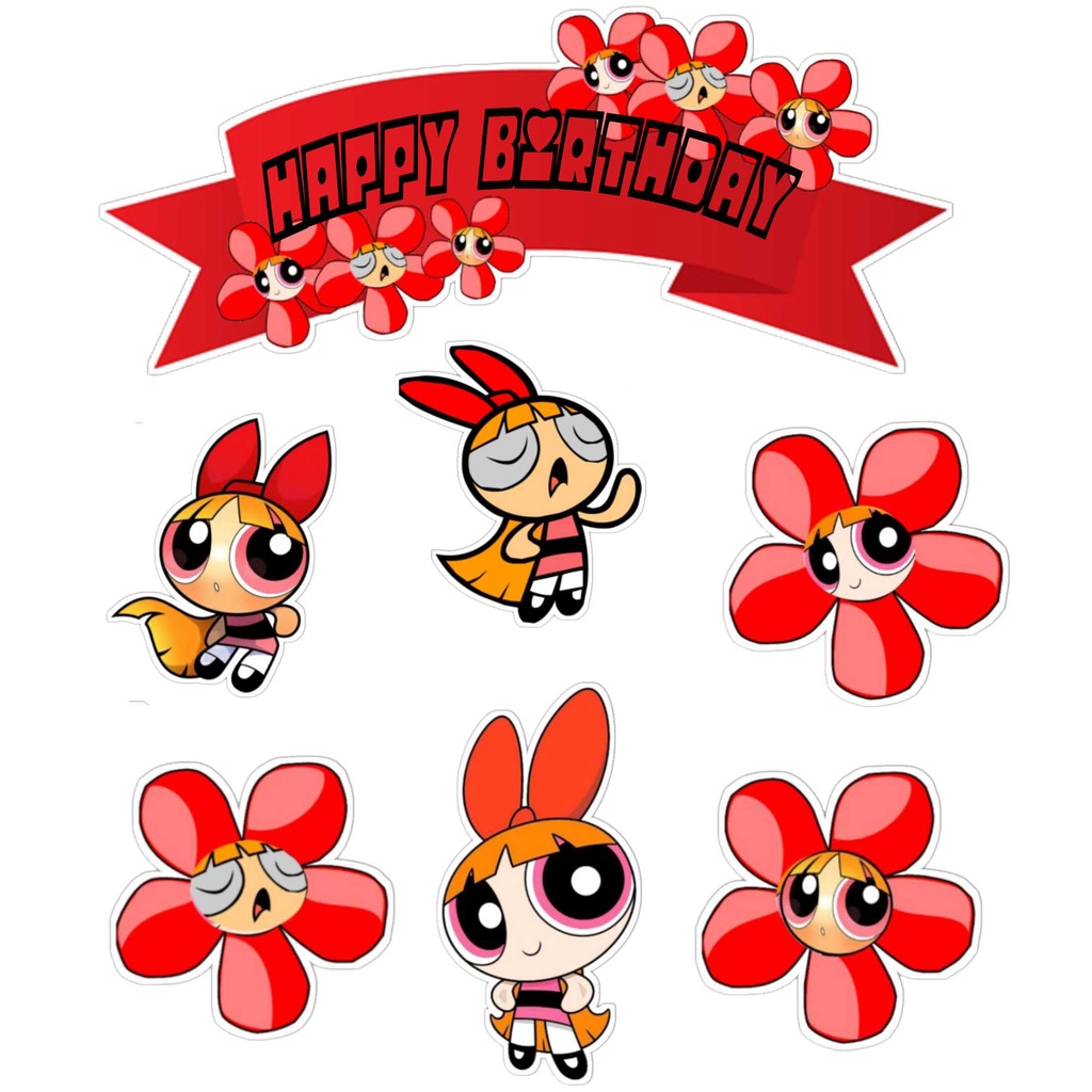 

TOPPER CAKE CUSTOM TOPPER ULANG TAHUN / HIASAN KUE POWERPUFF GILRS BLOSSOM