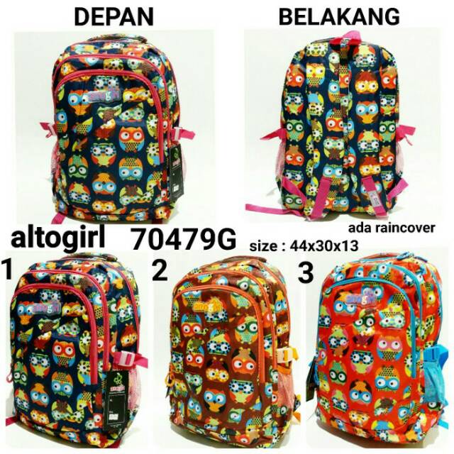 Tas sekolah ransel backpack wanita Motif Altogirls 70479G murah dan terbaru