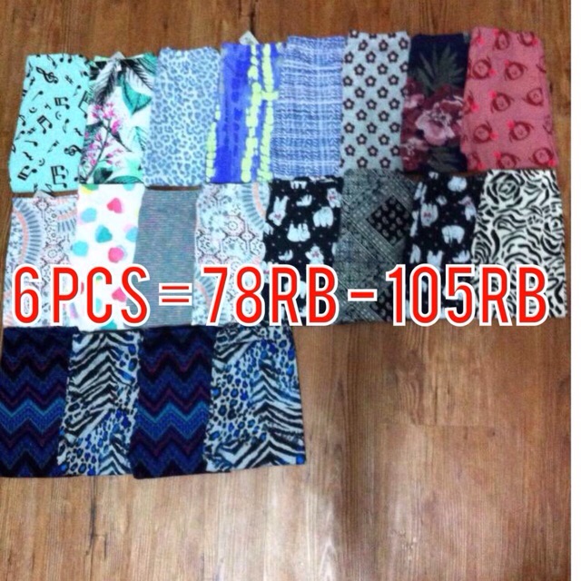Paket Usaha 6pcs - Legging Motif Spandex Import