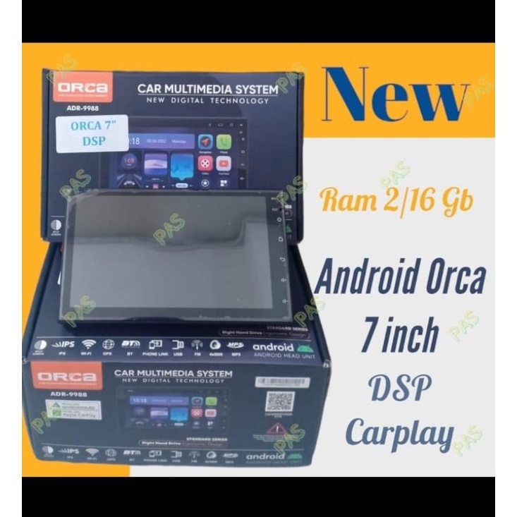 head unit 7 inch ORCA ANDROID New DSP ADR 9988 Ram 2/16 IPS Display