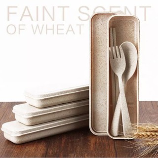 ♣️ SERAFINA ♣️ -SY-04 WHEAT BOX SET ALAT MAKAN ISI 3 (Knife,Spoon,Fork