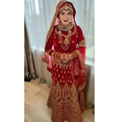 lehenga siap pakai wedding bludru murah cantik mewah free size kaftan baju india murah mewah muslim 