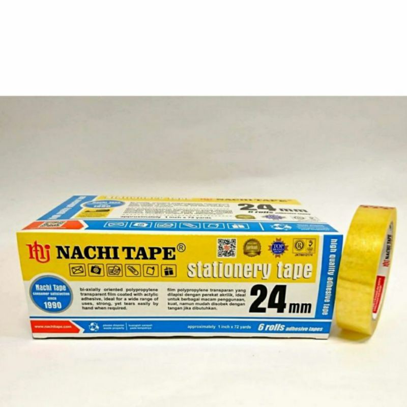 Isolasi / Lakban / Cellotape/ Selotip Nachi 24mm x 72 Yard per pc