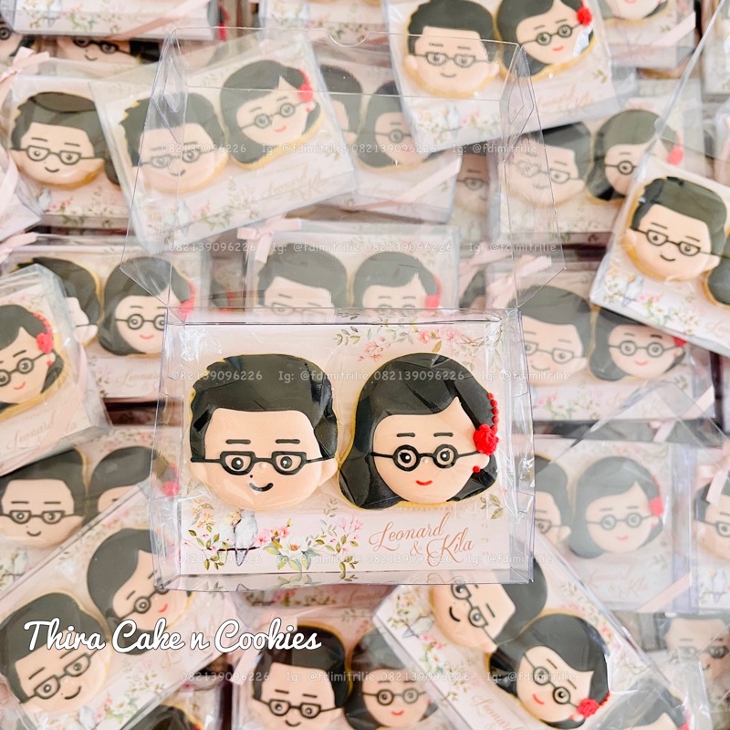 

10 pasang (20 pcs) cookies kukis kue kering couple boy girl engagement tingjing lamaran wedding