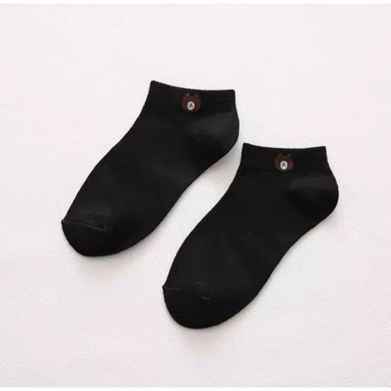 KAOS KAKI PENDEK BROWN CEWEK / KAOS KAKI SEMATA KAKI ANKLE WANITA-HITAM