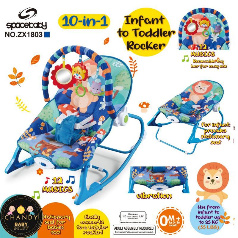 BOUNCER SPACE BABY ZX 1803 (10 IN 1), BOUNCER SPACE BABY SB 1703 (10 IN 1), SMARTSTART 10 IN 1 INFANT TO TODDLER ROCKER