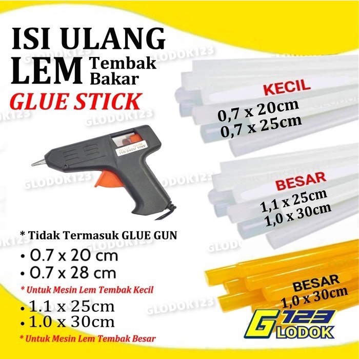 Refill isi ulang Lem Tembak Glue Gun Kecil dan Besar