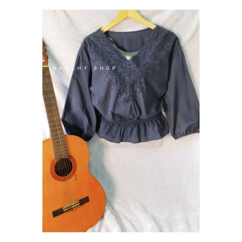 navy blouse GU by Uniqlo