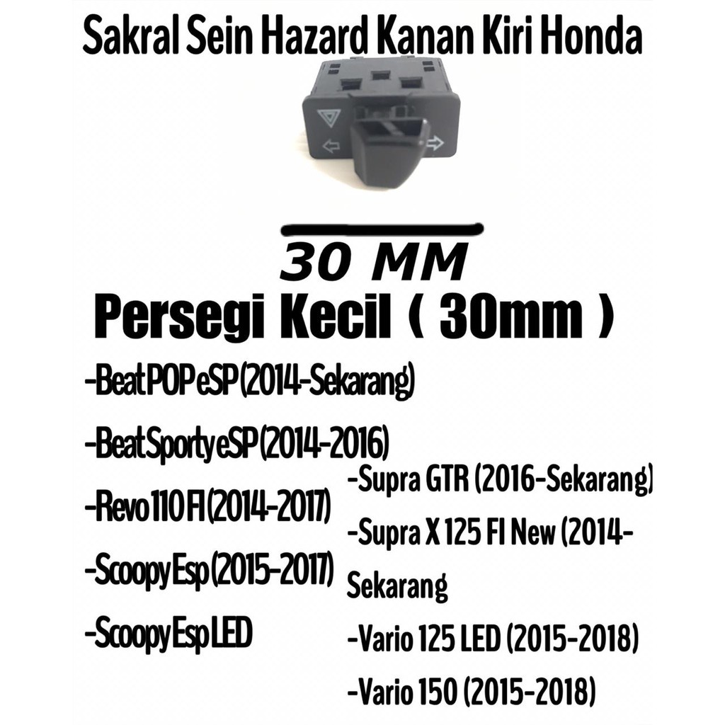 Sakral Sein Plus Hazard HONDA REVO BEAT BEAT FI SUPRA X 125 VARIO 110 125 30MM 34MM