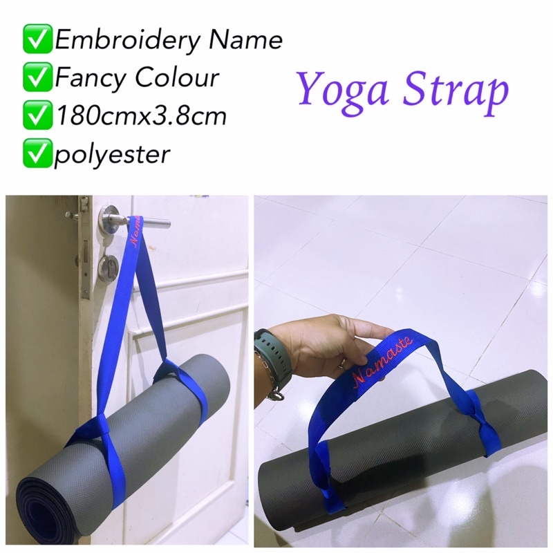 Fawn’G Handmade - Strap Yoga / Yoga Belt / Tali Mattras Yoga Bordir Nama